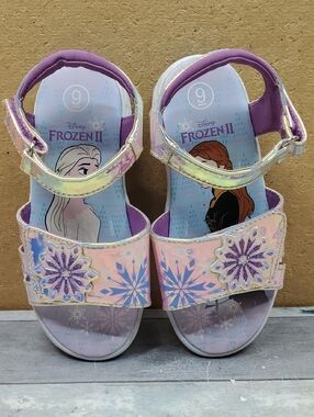Frozen II Girls' Iridescent Purple & Blue Sandals Size 9